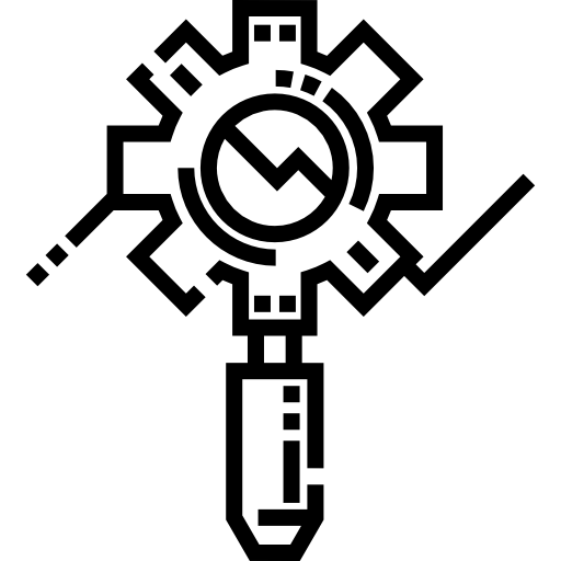 magnifying glass and settings
