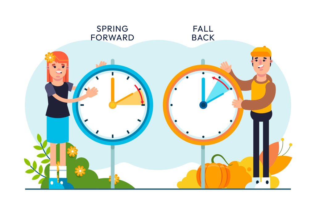 Daylight Saving Time verstehen: Im Frühling vorwärts und im Herbst zurück.