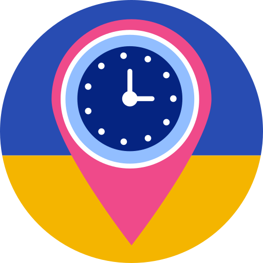 locaiton icon and clock